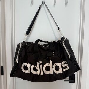 Adidas Black and White Travel Duffel Bag